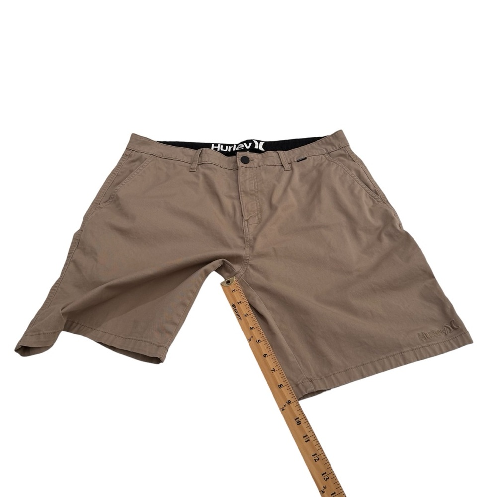 Hurley Walking Shorts Cotton Spandex Khaki Tan Embroidered Logo Men’s Sz 34 - Picture 7 of 12